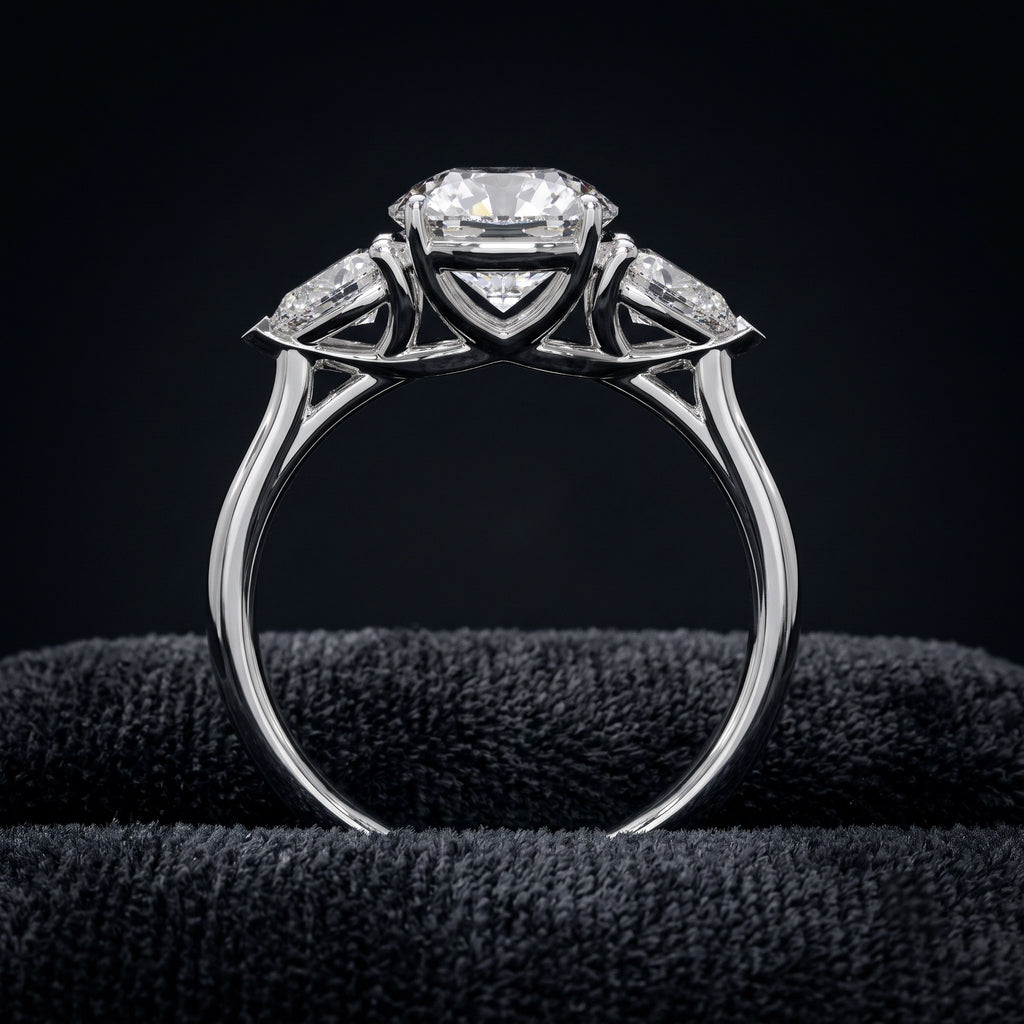 Classic Three Stone Round Diamond Engagement Ring