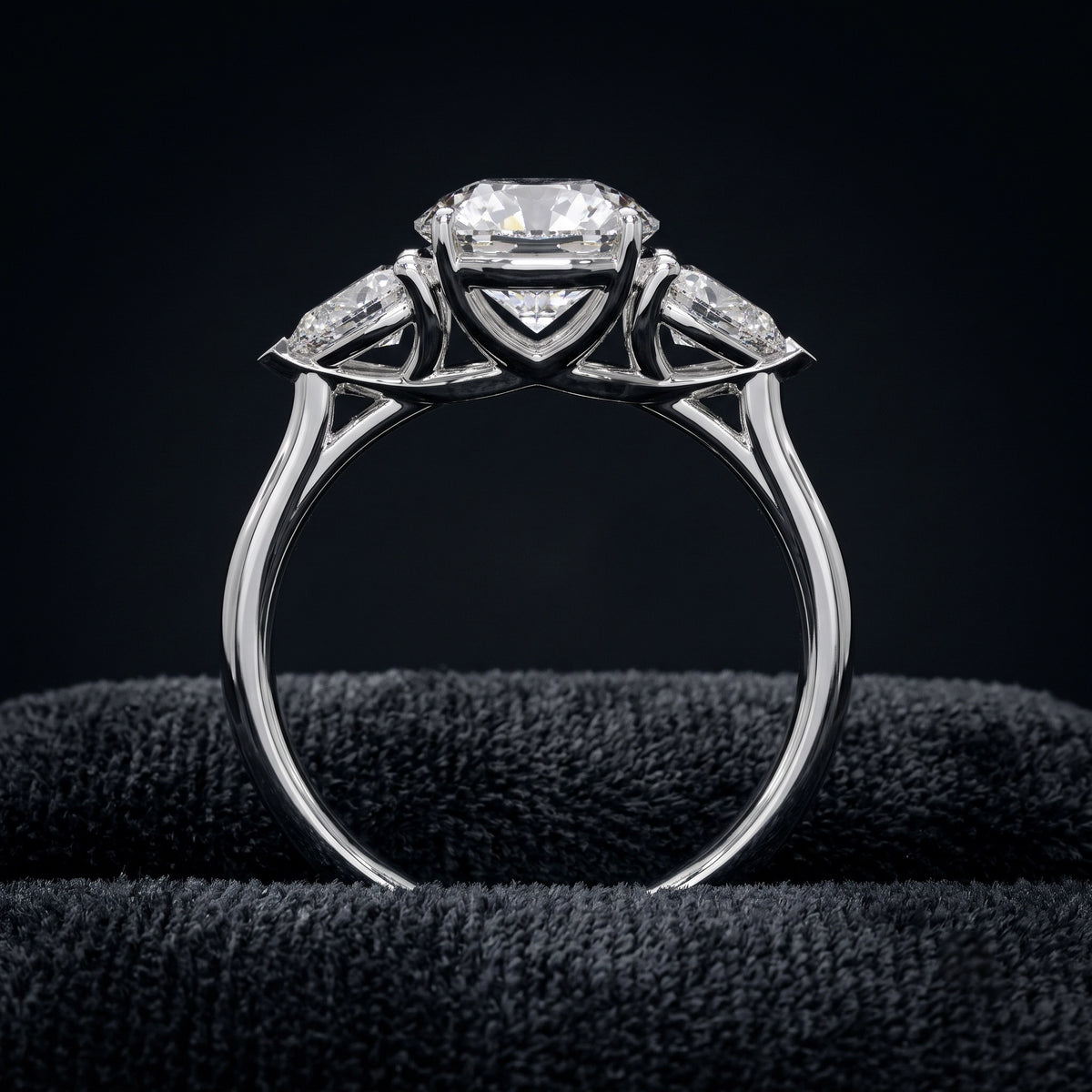 Classic Three Stone Round Diamond Engagement Ring