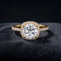 Cushion Cut Halo Solitaire Diamond Engagement Ring