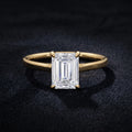 Emerald Cut Solitaire Diamond Ring with Classic Four-Prong Setting  Category: Solitaire