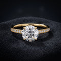 Round Solitaire Diamond Ring with Pavé Diamond Band