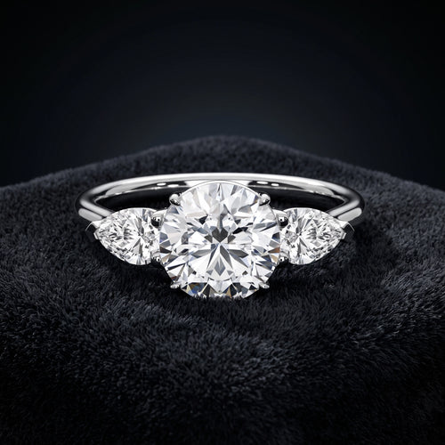 Classic Three Stone Round Diamond Engagement Ring