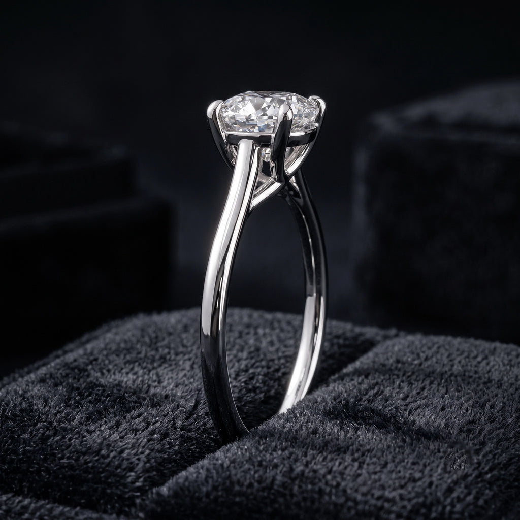 Radiant Cushion Cut Four-Prong Solitaire Engagement Ring