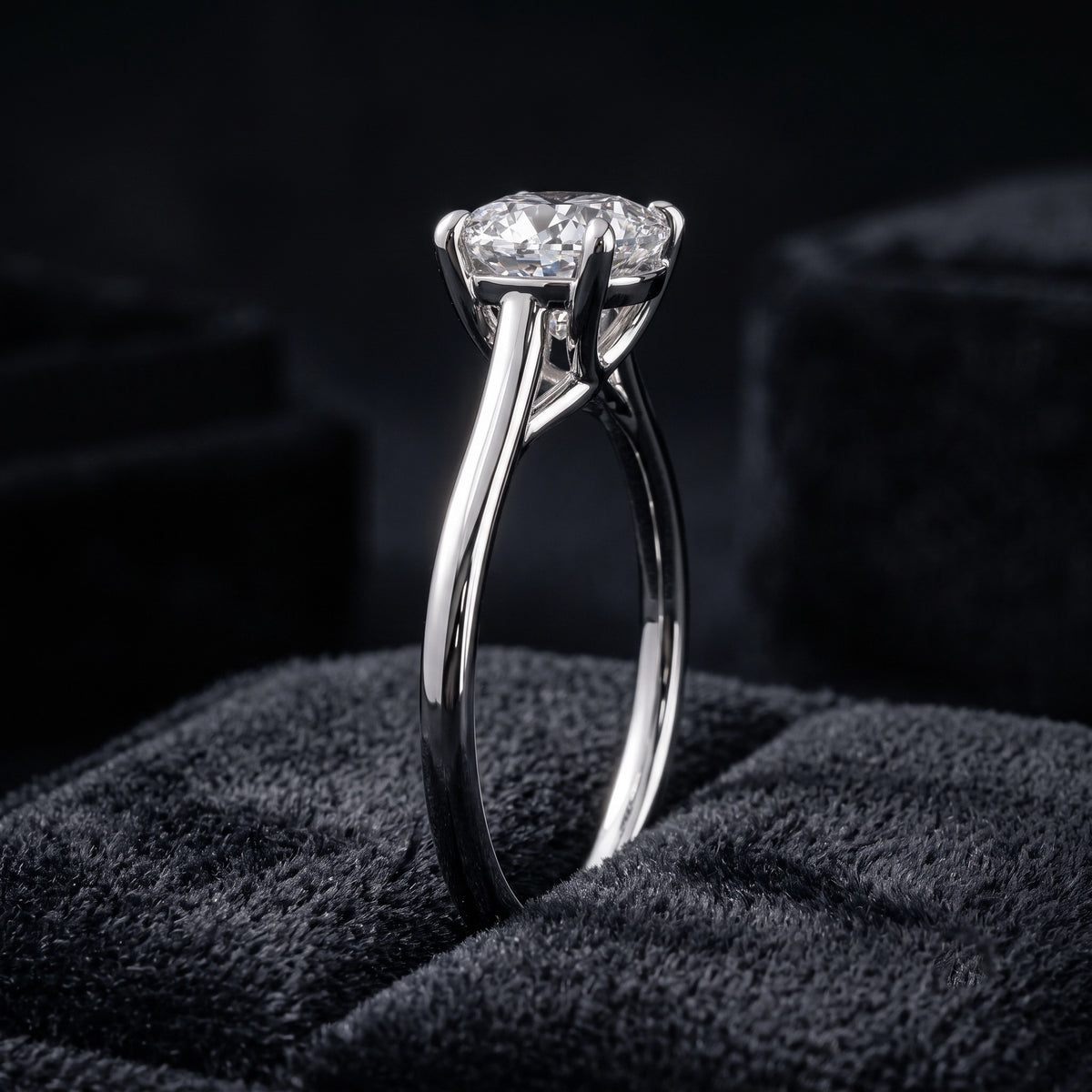 Radiant Cushion Cut Four-Prong Solitaire Engagement Ring