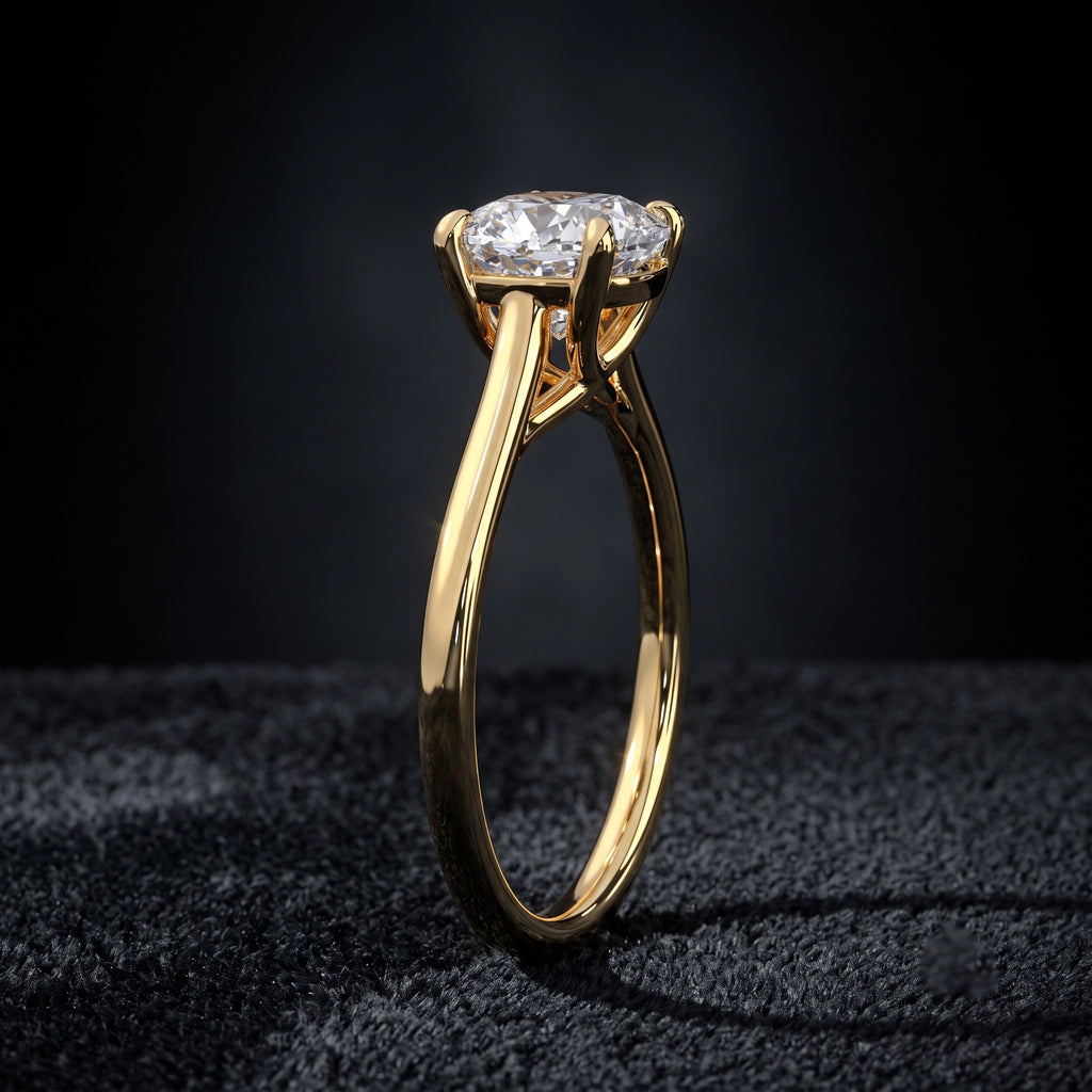 Radiant Cushion Cut Four-Prong Solitaire Engagement Ring