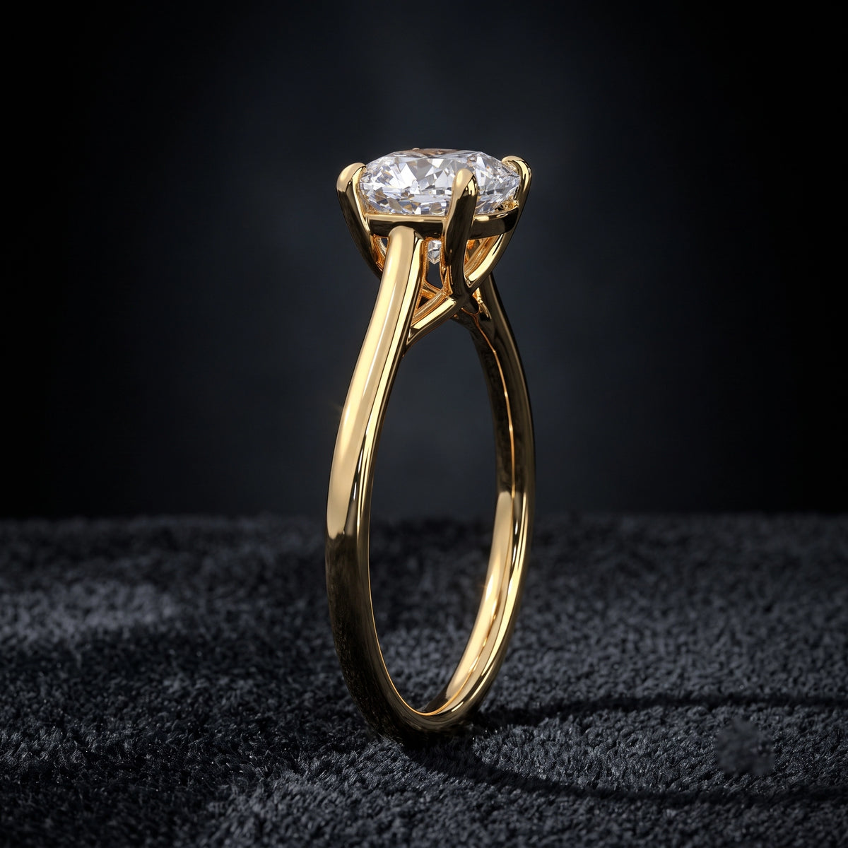 Radiant Cushion Cut Four-Prong Solitaire Engagement Ring