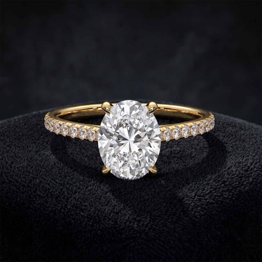 Elegant Oval Cut Solitaire Diamond Engagement Ring