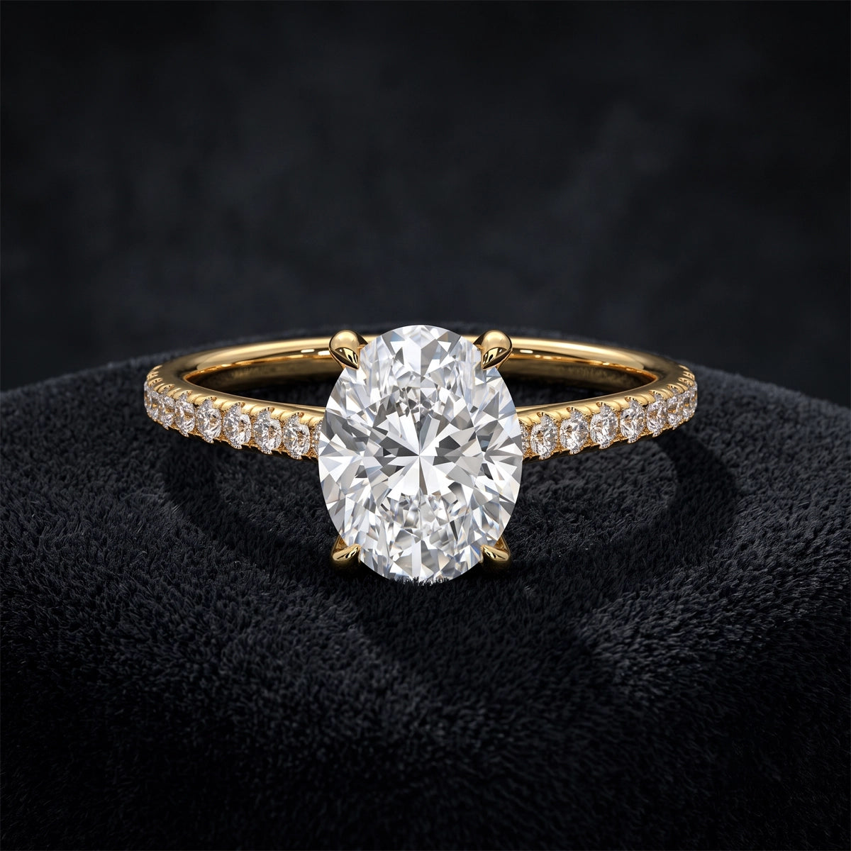 Elegant Oval Cut Solitaire Diamond Engagement Ring