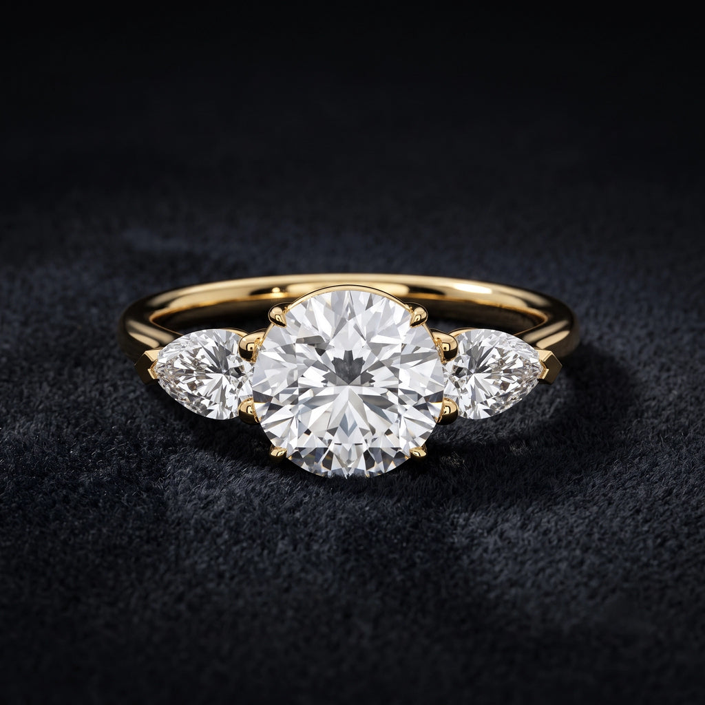 Classic Three Stone Round Diamond Engagement Ring