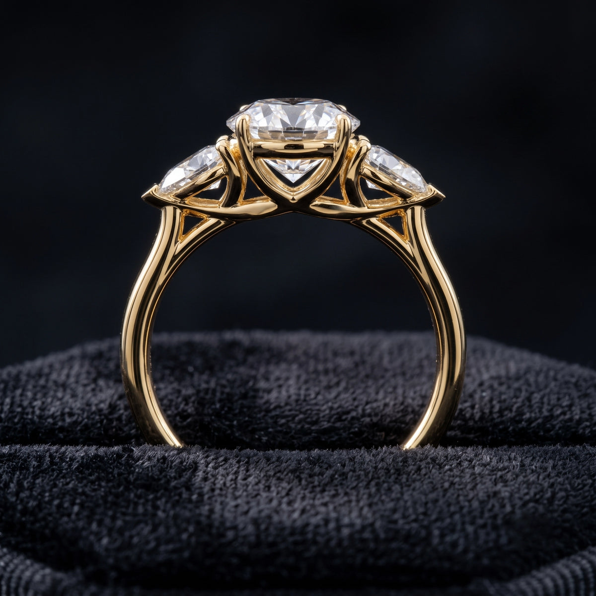 Classic Three Stone Round Diamond Engagement Ring