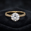 Brilliant Round Cut Pavé Shoulder Solitaire Engagement Ring