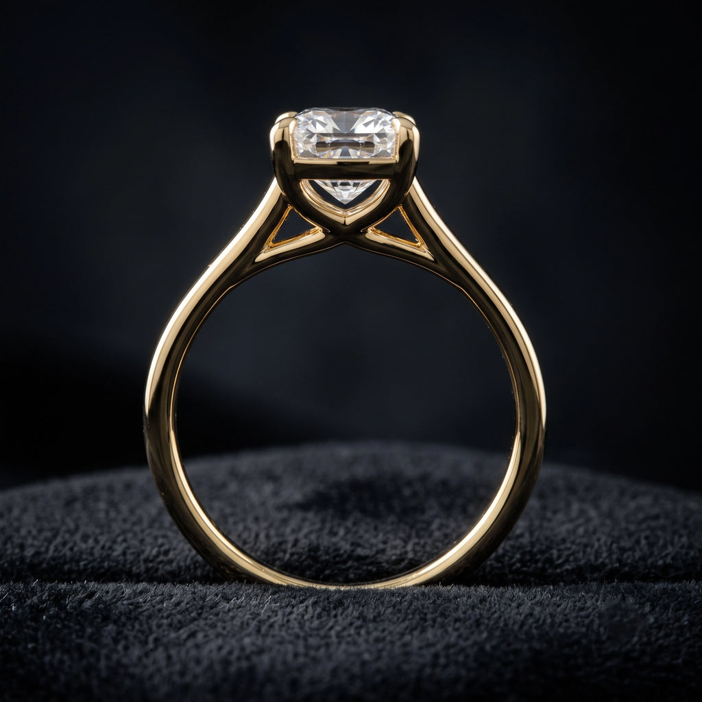Radiant Cushion Cut Four-Prong Solitaire Engagement Ring