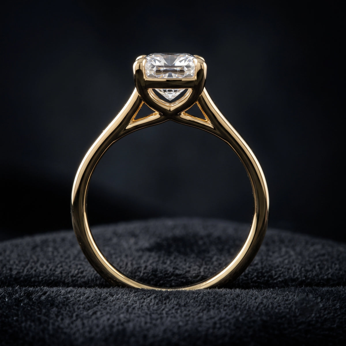 Radiant Cushion Cut Four-Prong Solitaire Engagement Ring