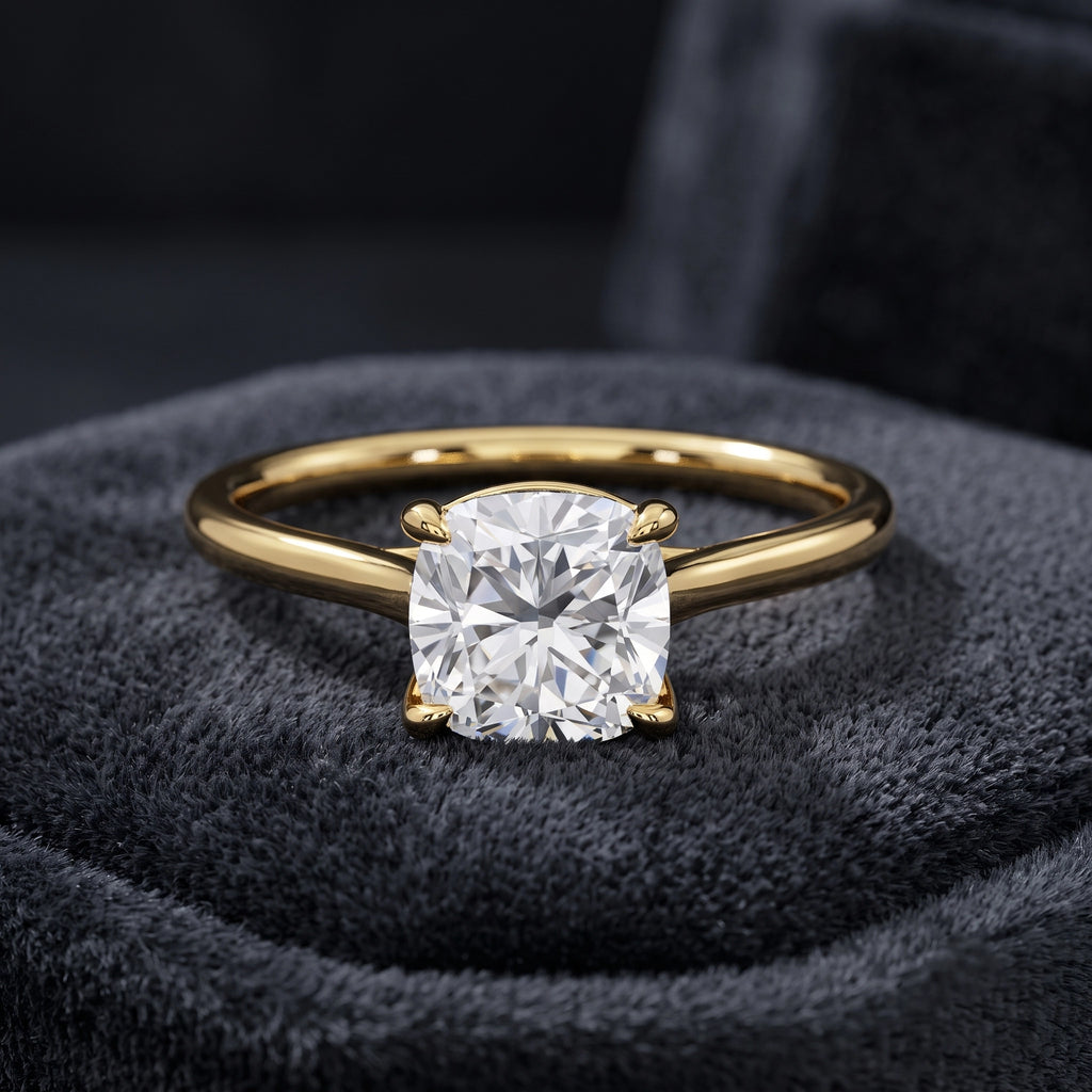 Radiant Cushion Cut Four-Prong Solitaire Engagement Ring