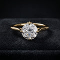 Classic Round Solitaire Diamond Ring with Sculpted Four-Prong Setting