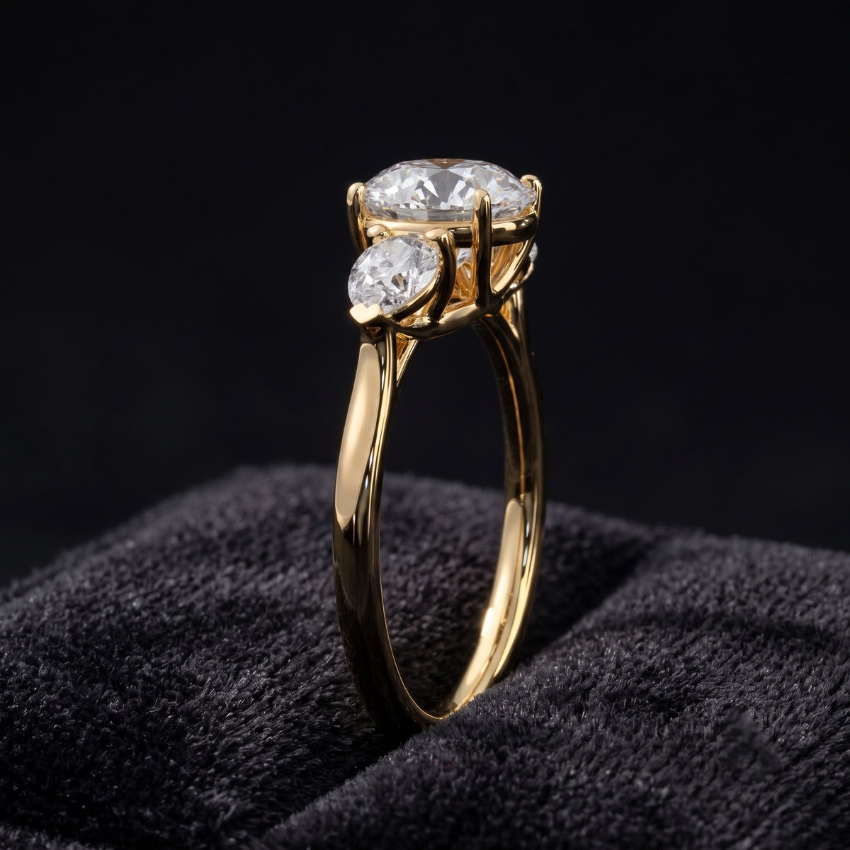Classic Three Stone Round Diamond Engagement Ring