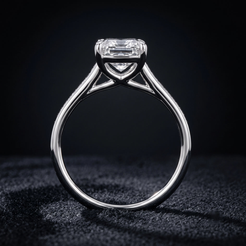 Radiant Cushion Cut Four-Prong Solitaire Engagement Ring